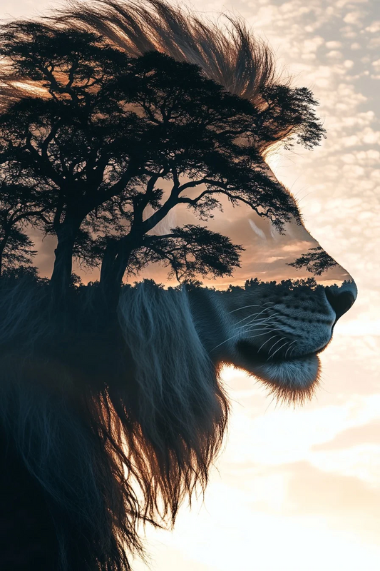 Paint by Numbers Kit Abstract Lion Landscape