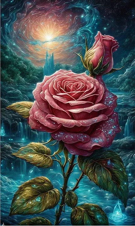 Paint by Numbers Kit Fantasy Rose