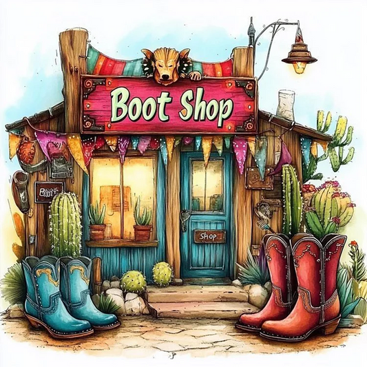 Paint by Numbers Kit Boot Shop