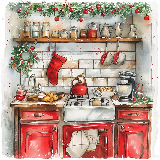 Paint by Numbers Kit Warm Christmas Living Room