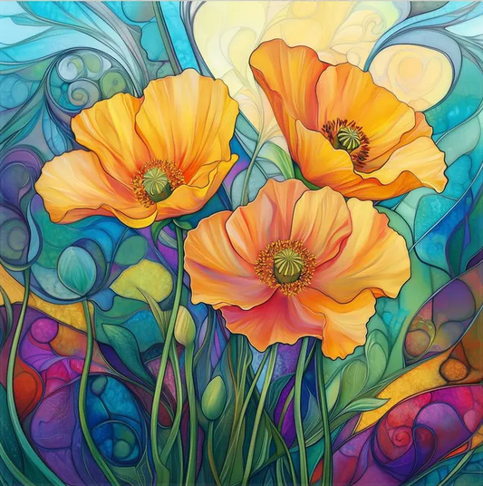 Paint by Numbers Kit Yellow Flower