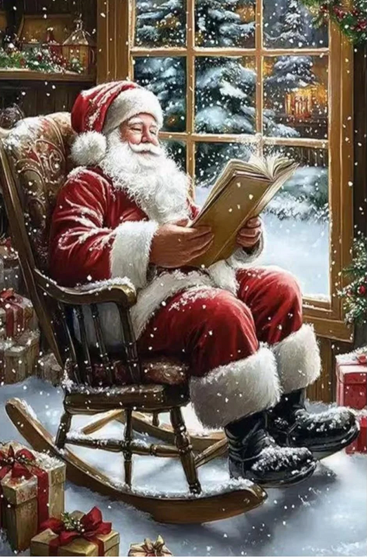 Paint by Numbers Kit Santa Claus Reading A Book