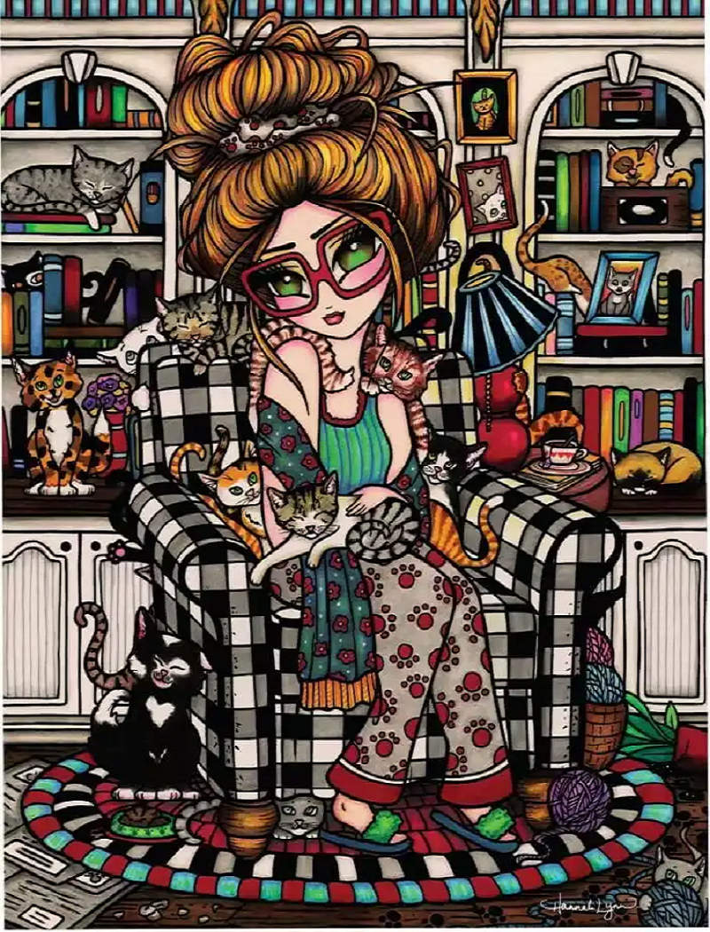 Paint by Numbers Kits Woman And Cat