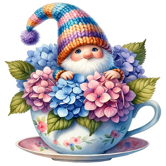 Paint by Numbers Kit Gnome in a Teacup