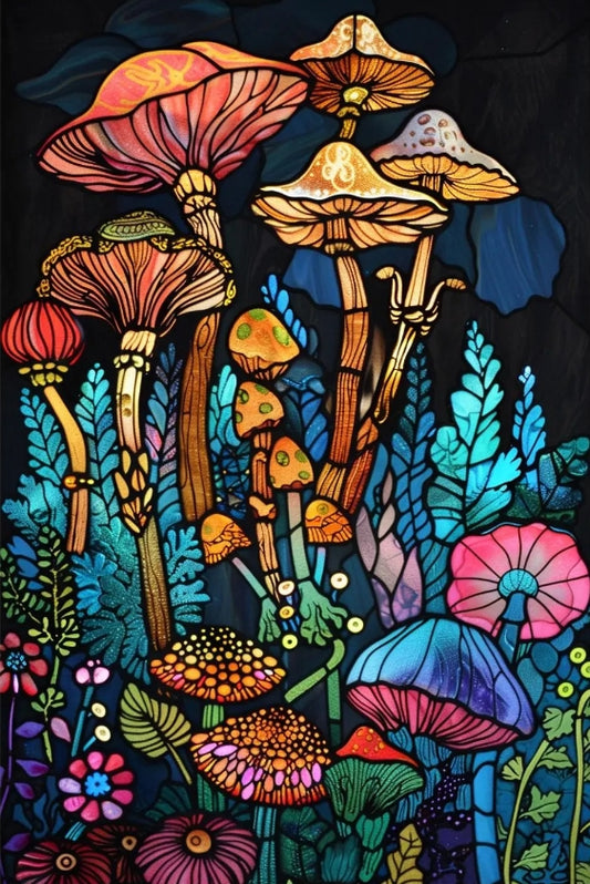 Paint by Numbers Kit Fantasy Mushrooms