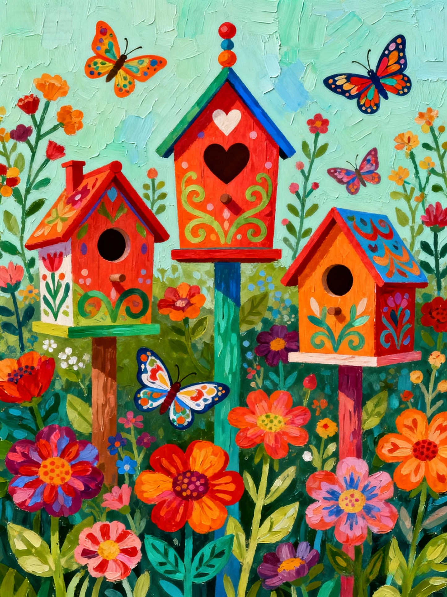 Paint by Numbers Kits Butterflies And Birdhouses