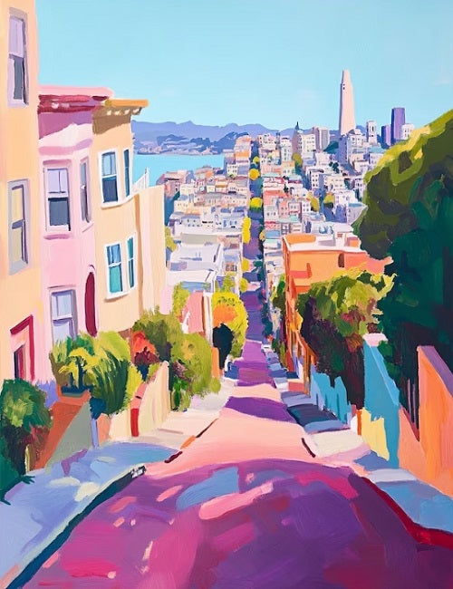 Paint by Numbers Kits Colorful Town Street Scene