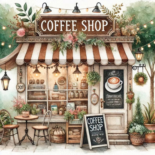 Paint by Numbers Kit Coffee Shop