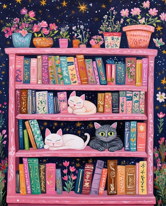 Paint by Numbers Kits The Cat on the Bookshelf