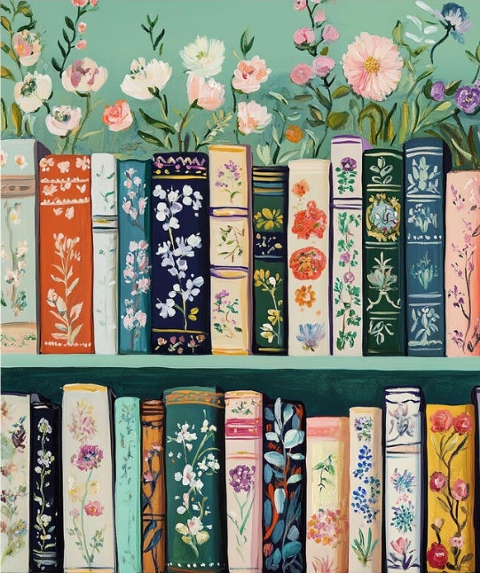 Paint by Numbers Kits Books On The Bookshelf