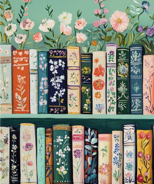 Paint by Numbers Kits Books On The Bookshelf