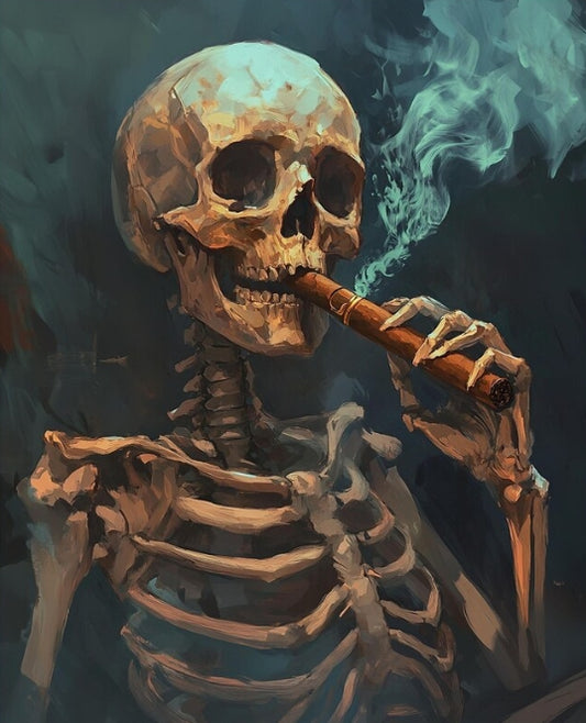 Paint by Numbers Kits A Skull Smoking A Cigar
