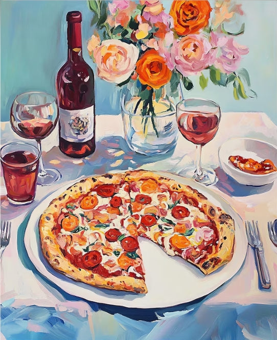 Paint by Numbers Kits Pizza And Drinks