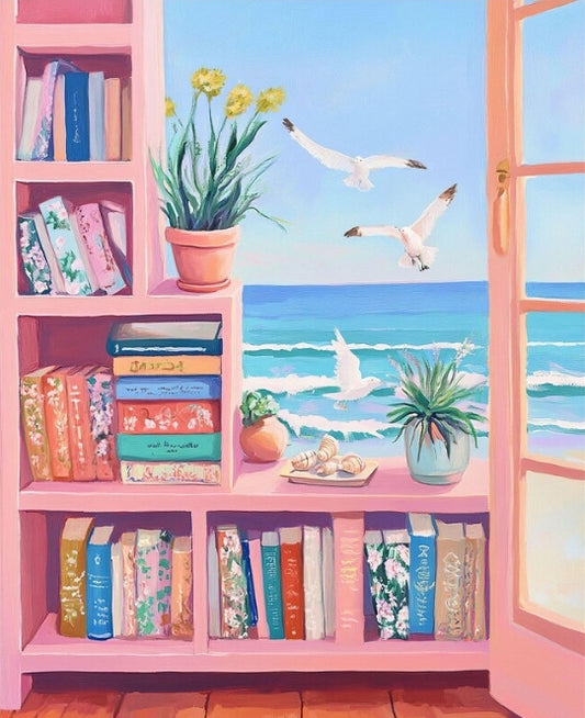 Paint by Numbers Kits Pink Bookshelf