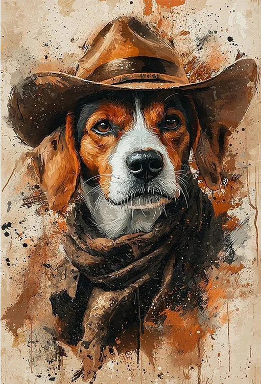 Paint by Numbers Kit Cowboy Dog