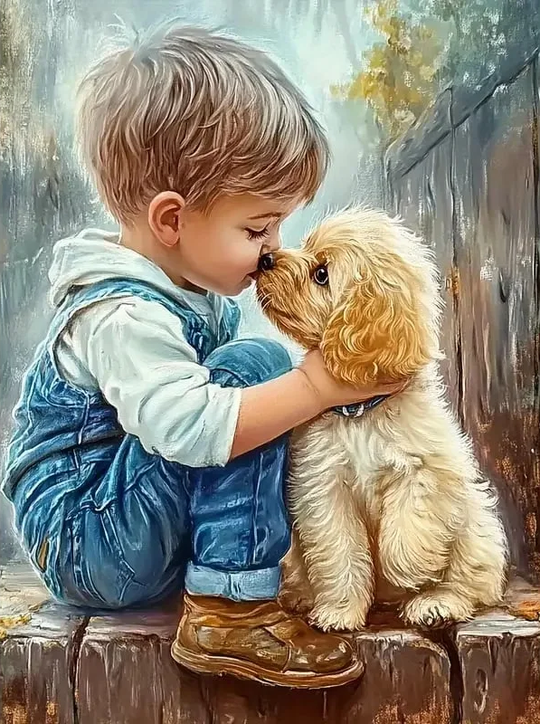 Paint by Numbers Kits Children And Dogs