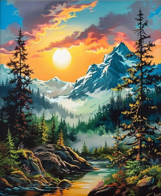 Paint by Numbers Kits Abstract Beautiful Scenery