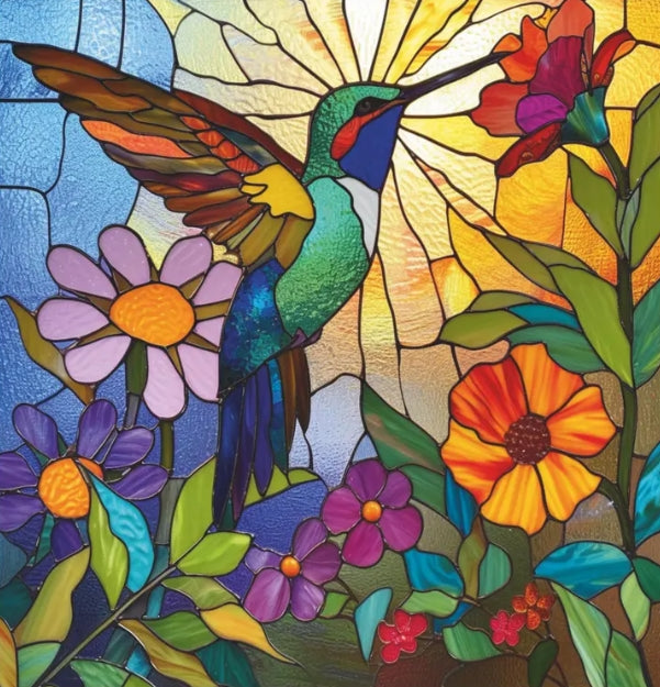 Paint by Numbers Kit Stained Glass Style Bird