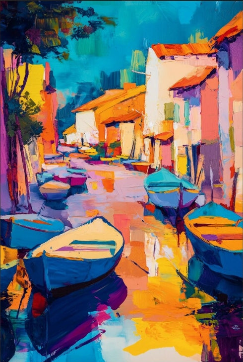 Paint by Numbers Kit Abstract Town Scenery