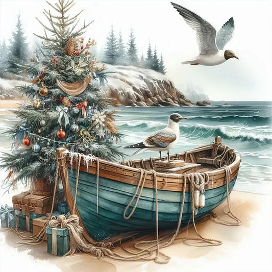 Paint by Numbers Kit Seabirds And Ships
