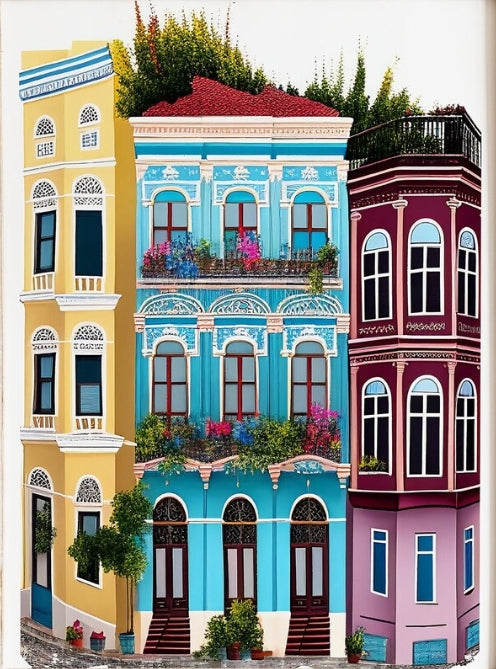 Paint by Numbers Kits Colorful Houses