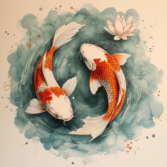 Paint by Numbers Kit Two Koi