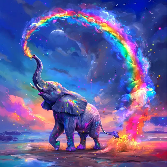 Paint by Numbers Kit Abstract Colorful Elephant