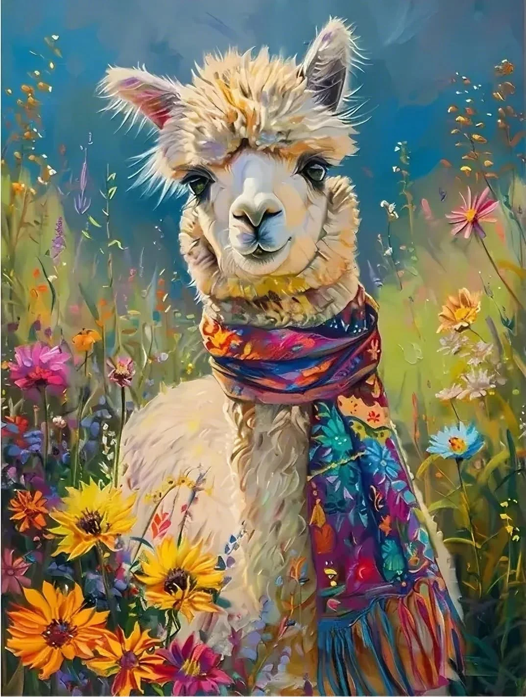 Paint by Numbers Kits Alpacas Among The Flowers