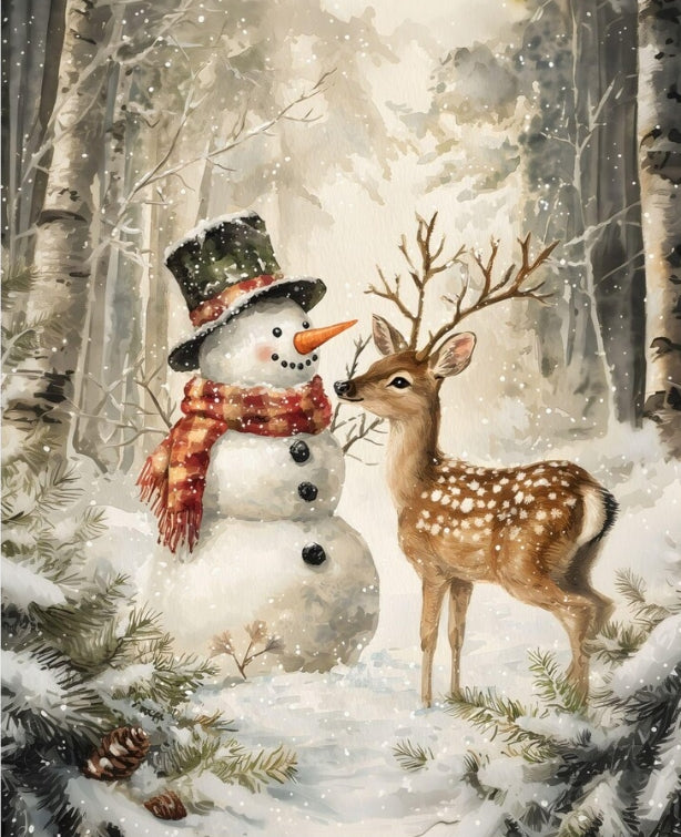 Paint by Numbers Kits Christmas Snowman And Deer