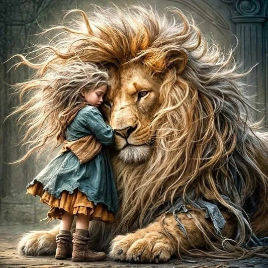 Paint by Numbers Kit Girl and Lion