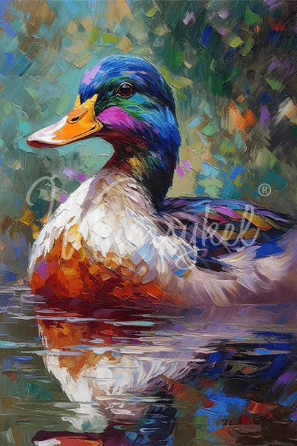 Paint by Numbers Kit Abstract Colorful Ducks