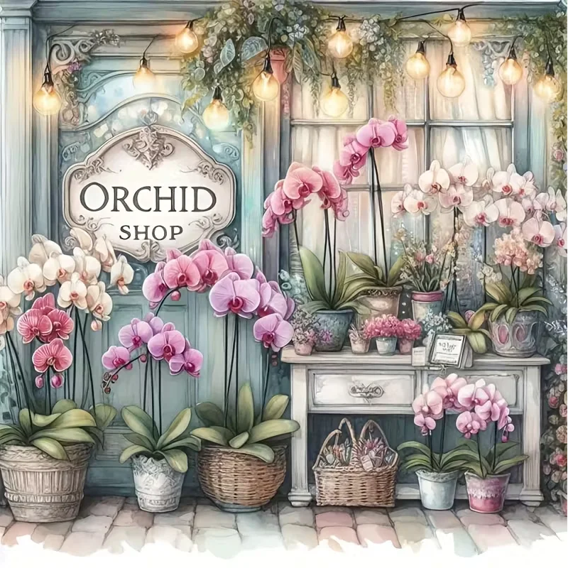 Paint by Numbers Kit Orchid Shop