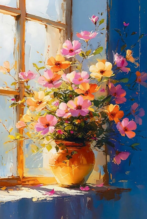 Paint by Numbers Kit Flowers On The Windowsill