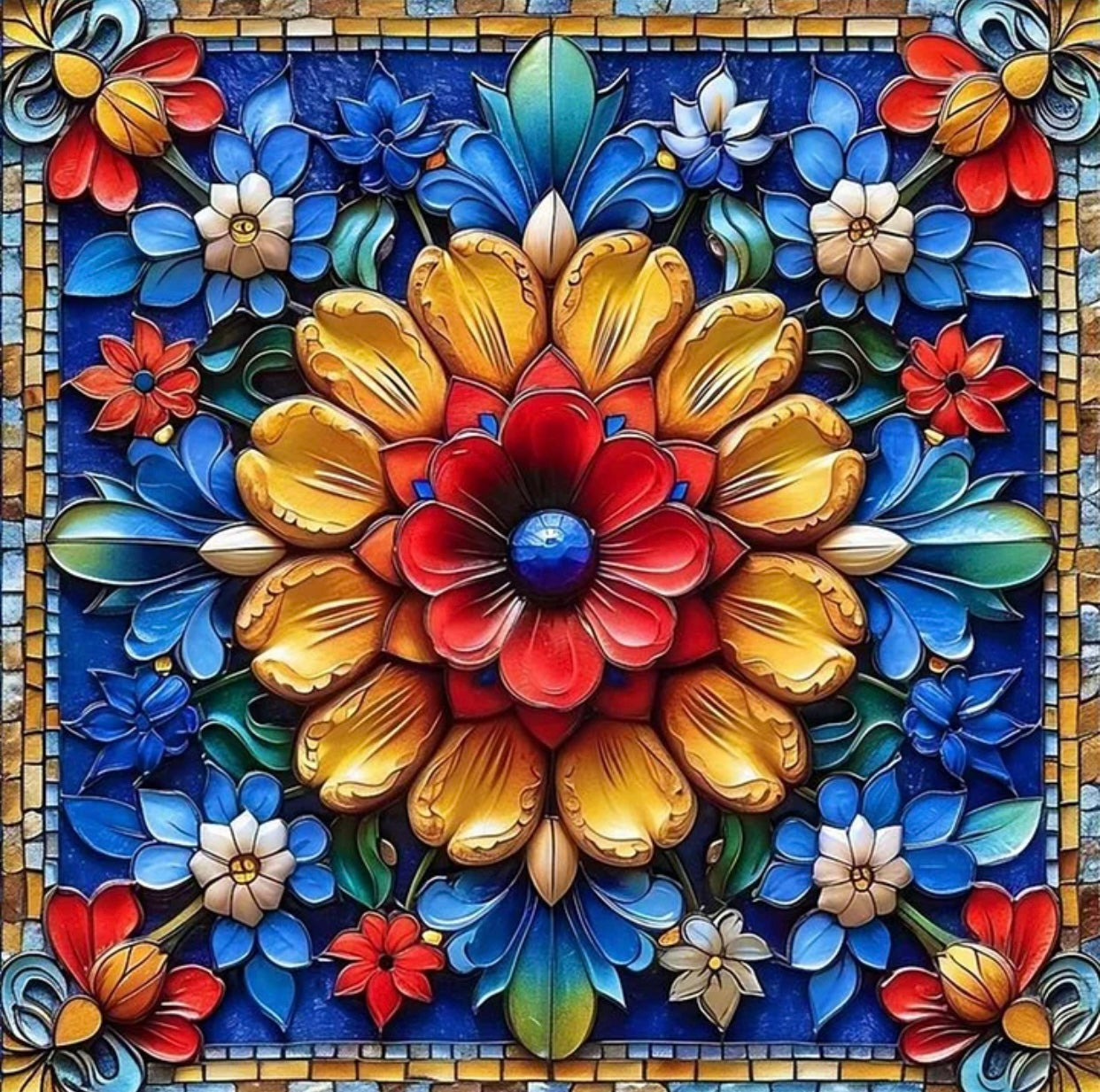 Paint by Numbers Kit Abstract Flowers