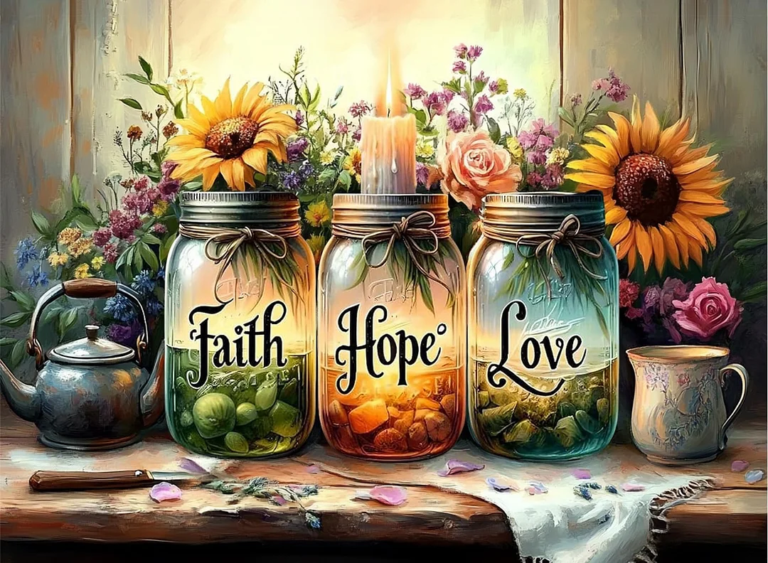 Paint by Numbers Kits Faith Hope Love