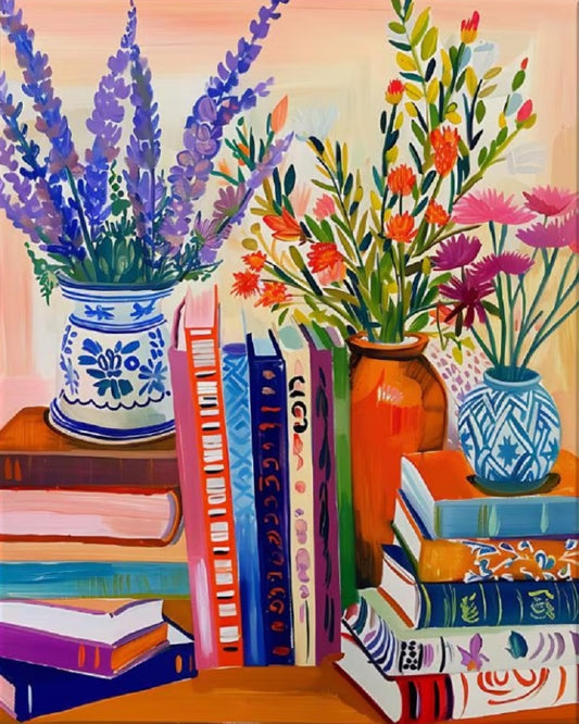 Paint by Numbers Kits Flowers and Books