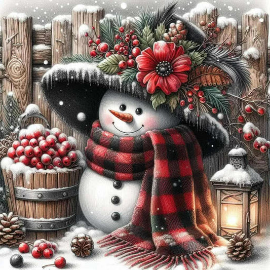 Paint by Numbers Kit Christmas Snowman