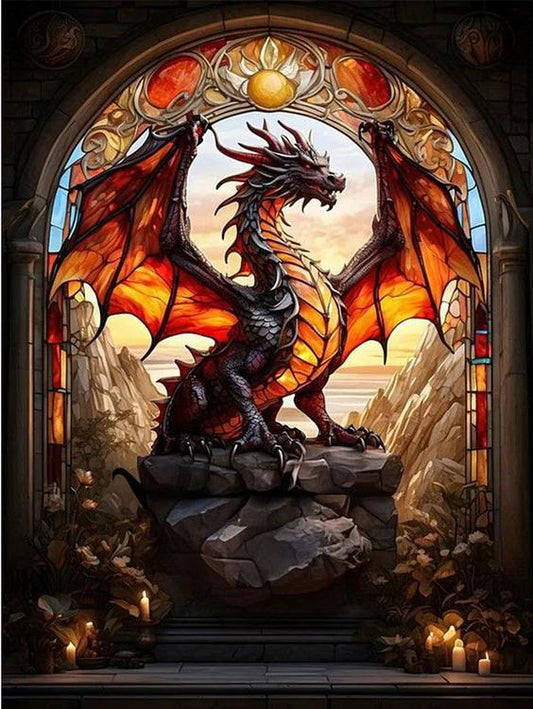 Paint by Numbers Kits Stained Glass Style Dragon