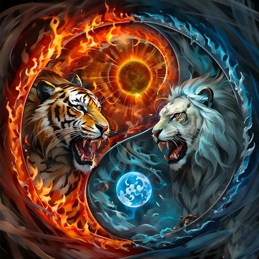 Paint by Numbers Kit Lions and Tigers