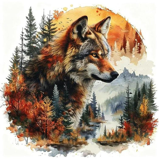 Paint by Numbers Kit Abstract Fox Landscape