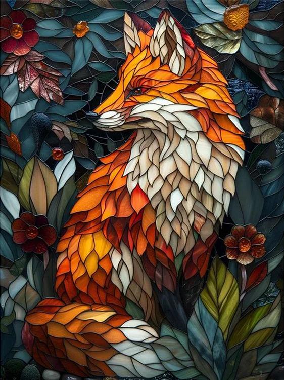 Paint by Numbers Kits Stained Glass Style Fox