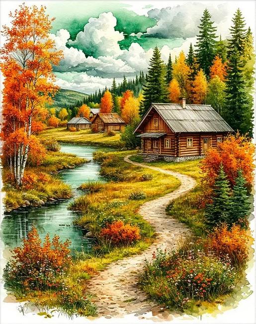 Paint by Numbers Kits Autumn Scenery