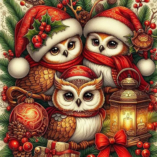 Paint by Numbers Kit Christmas Owl