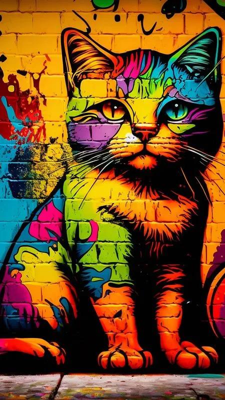 Paint by Numbers Kit Colored Cat