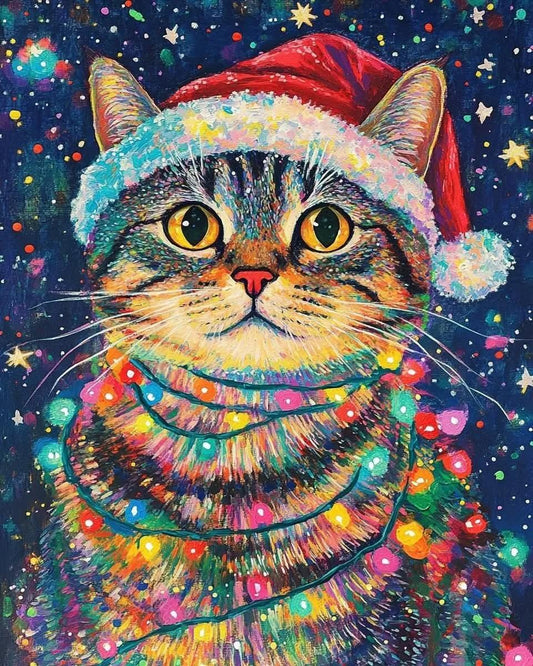 Paint by Numbers Kits Christmas Cat
