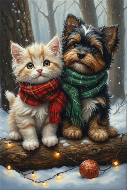 Paint by Numbers Kit Cat and Dog