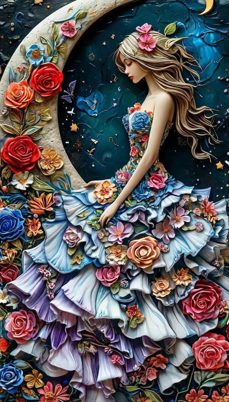 Paint by Numbers Kit Moon Girl