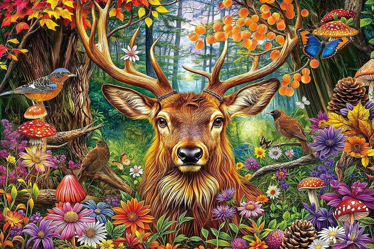 Paint by Numbers Kit Animals In The Forest