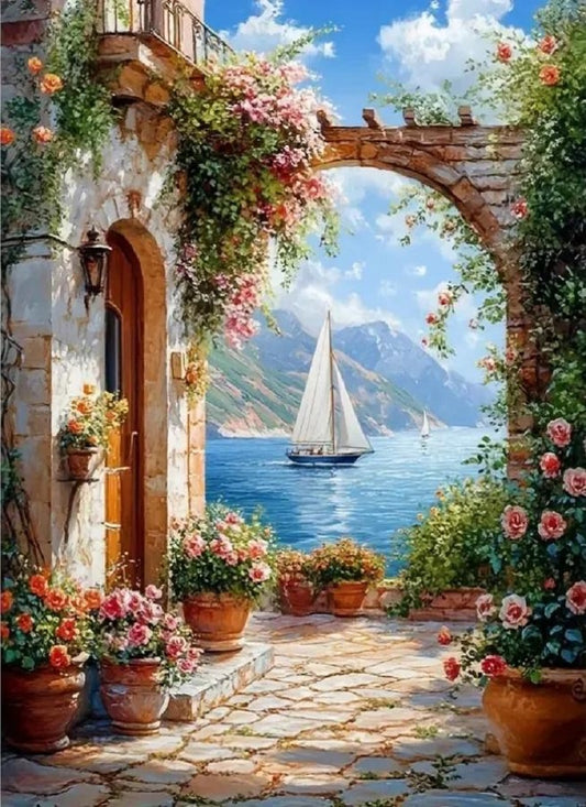 Paint by Numbers Kits Seaside Street Scene