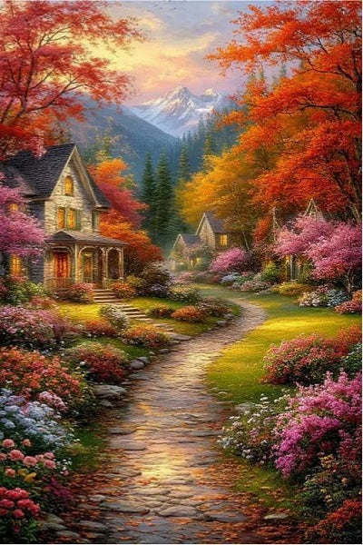 Paint by Numbers Kit Autumn Scenery